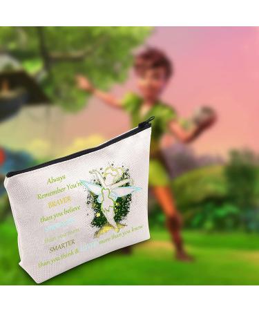 Fairy Tale Cosmetic Make Up Bag - Braver, Stronger, Smarter Than You Think - Fairy Pixie Inspired Gift - Zipper Pouch for Women/Girls - Always Tinkerbell - Buy Online on GoSupps.com