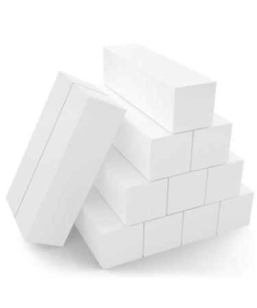 Morary 12-Pack, Nail Buffer Blocks for Natural and Acrylic Nails, 4 Sided, Medium Grit (White)