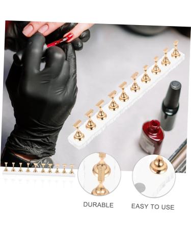 Ipetboom 1 Set Nail Art Base Nail Holders Stands Fingernail Display Nail Stands for Nail Painting Magnetic Nails Holders Nail Racks for Nail Painting Beauty Acrylic Manicure Creative Nails 19.5x2cm Golden - Buy Online on GoSupps.com