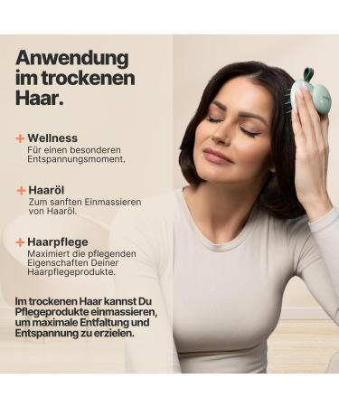 Imperio Scalp Massage Brush | Stimulate Hair Growth | Premium Circulatory Head Massager for Dry & Wet Hair - Mint Green - Buy Online on GoSupps.com