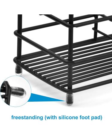 Wisebom 304 Stainless Steel Toothbrush Holder - Large 5 Compartment Bathroom Caddy for Electric Toothbrushes Toothpaste & Razors (Black) - Ideal for Households - Buy Online on GoSupps.com