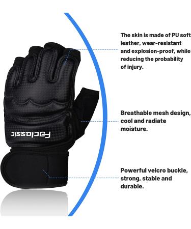 Kickboxing Sparring Gloves MMA Boxing Gloves - Black Half Finger Fighting UFC Gloves for Men Women & Kids - Medium Size - Buy Online on GoSupps.com