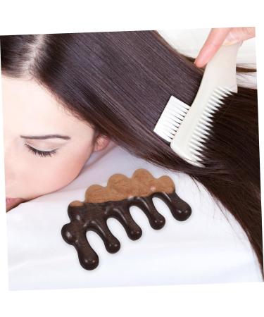 Hoement Wooden Hair Massage Comb - Wide Tooth Comb for Curly Hair & Scalp Care | 10x5.5cm Black - Buy Online on GoSupps.com