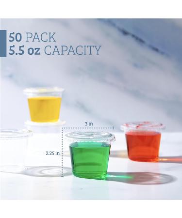 Galashield 5.5 oz Jello Shot Cups with Lids - 50 Sets | Portion & Sauce Cups - Small Plastic Containers - Buy Online on GoSupps.com
