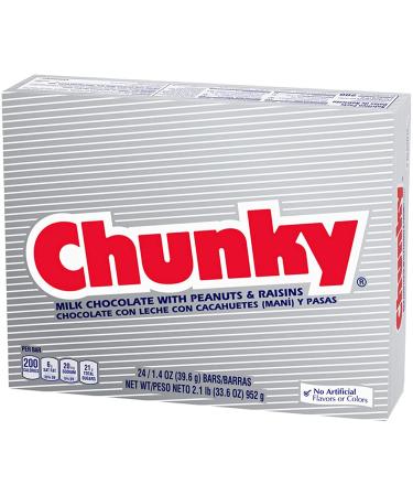 Chunky Milk Chocolate Candy Bars with Peanuts and Raisins - 24 Pack 1.4oz Individually Wrapped Bars, Ideal for Halloween Treats - Buy Online on GoSupps.com
