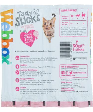 Surrey Feed Webbox Cat Tasty Sticks - Salmon and Trout (Pack of 3) - Buy Online on GoSupps.com
