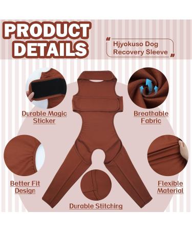 HJYOKUSO Dog Recovery Suit - Surgery Suit for Dogs Leg Protection Prevent Licking & Biting Brown - Buy Online on GoSupps.com