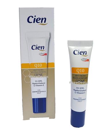 Cien Anti-Wrinkle Eye Contour Cream with Q10, Hyaluronic Acid, Vitamin E - 15ml - Buy Online on GoSupps.com