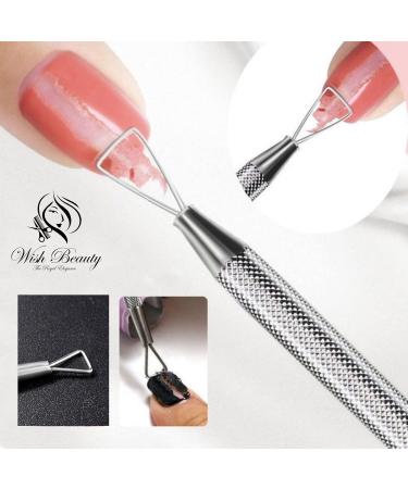 Triangle Cuticle Pusher Metal Scraper & UV Gel Nail Polish Remover Tool By Wishbeauty - Nail Polish Cleaner Tool - Stainless Steel Manicure Sticks for Removing Gel Nail Polish Peeler Art Remover - Buy Online on GoSupps.com