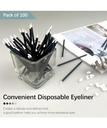 100PCS Black Disposable Eyeliner Brushes - Ideal for Eyeliners Lip Liners Eye Makeup & Detail Painting | International Shipping Available - Buy Online on GoSupps.com