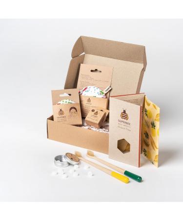 Eco-Friendly SuperBee Women Gift Box - Toothpaste Tablets Bamboo Toothbrush Body Scrubbers & More | Perfect Housewarming & Christmas Gift - Buy Online on GoSupps.com