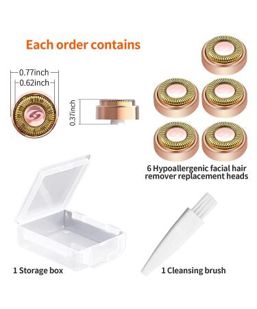 Gen 1 Facial Hair Remover Replacement Heads - 6Pcs Set with Cleaning Brush & Storage Case | Compatible with Finishing Touch Flawless As Seen On TV - Buy Online on GoSupps.com
