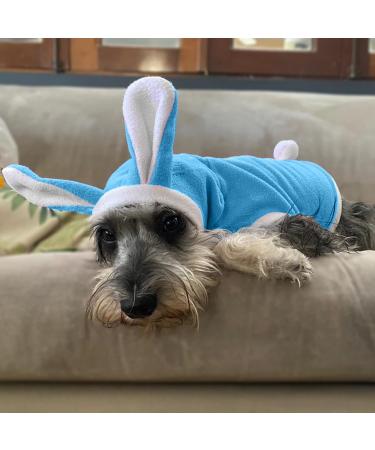 NACOCO Dog Bunny Costume Hoodie - Small Blue | Christmas Halloween Easter Rabbit Outfit for Small Dogs Cats - Buy Online on GoSupps.com