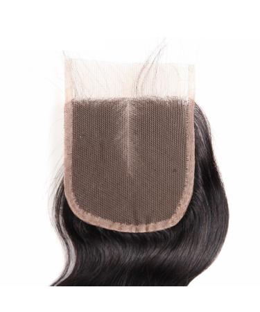 Mila Real Hair Lace Closure - 4x4 Body Wave Brazilian Virgin Remy Hair (20/50cm) Natural Black - Perfect Middle Part Accessory for Seamless Hair Styling - Buy Online on GoSupps.com
