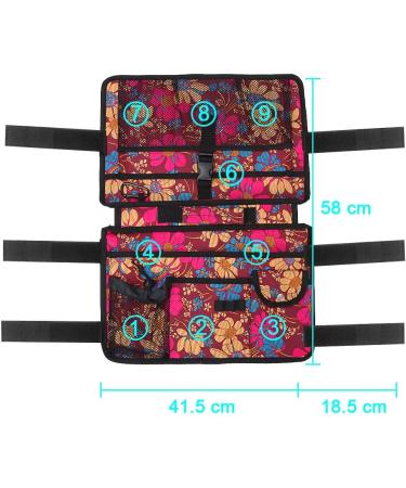 Double Sided Water Resistant Walker Bag with 9 Pockets - Universal Fit for Walker Rollator - Flower Design - Buy Online on GoSupps.com