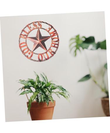 Cabilock Retro Wrought Iron Disc Wall Art Adornment Home Decoration God Bless Our Home Wall Decor Brown - Buy Online on GoSupps.com