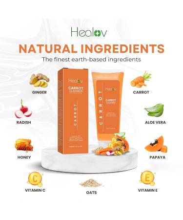 Carrot Soap for Skin Brightening | Natural Exfoliating Face Wash for Glowing Skin | Reduces Dark Spots & Acne | Hyperpigmentation Solution - Buy Online on GoSupps.com
