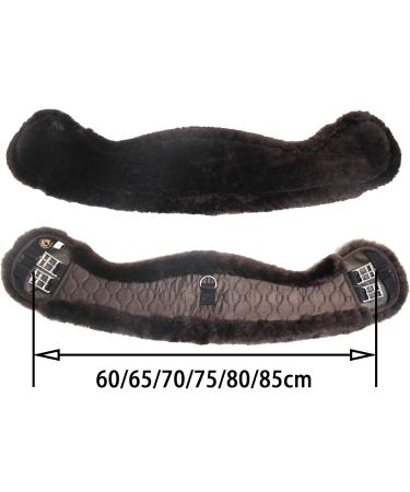 Merauno Lamb Wool Moon Belt Saddle - Anatomically Designed Dressage Belt Slip Resistant Merino Wool 85cm in Brown Nature Black & Anthracite - Buy Online on GoSupps.com
