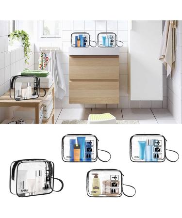 3pcs Clear TSA-Approved Travel Toiletry Bags - Black/Blue/Orange (8-inch) - Set of 3 - Buy Online on GoSupps.com