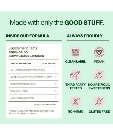 Hilma Pre and Probiotic with Herbs - Support Gut Health with Prebiotics and Probiotics Plus Gas and Bloating Relief for Women & Men 60 Vegan Capsules Pre + Probiotic - 60 Count - Buy Online on GoSupps.com