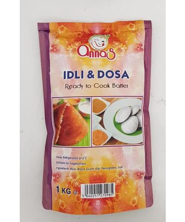 Anna's Dosa & Idli Batter 1KG |Wet Mix | Instant Rice Dosa Breakfast Mix | Pure Veg South Indian Breakfast Mix | 100% Natural Ingredients (Pack of 2) - Buy Online on GoSupps.com