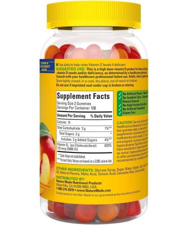 Nature Made Extra-Strength Vitamin D3 5000 IU Gummies (200 ct.) - Immune Support Supplement - Buy Online on GoSupps.com
