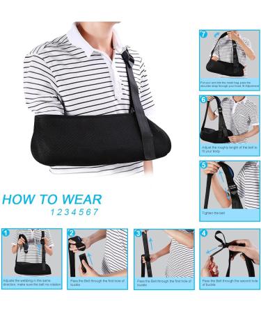 Buy Tyenaza Universal Arm Sling - Adjustable Shoulder Strap for Adults | Unisex Black - Fast International Shipping - Buy Online on GoSupps.com
