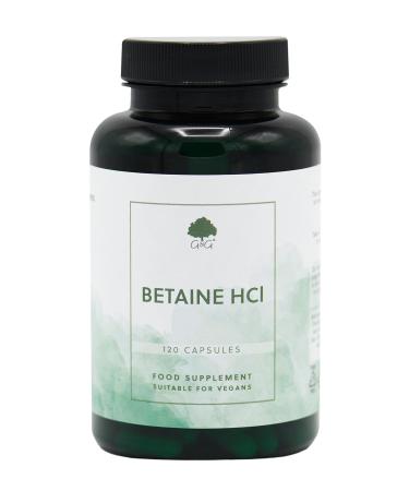 Betaine HCl with Pepsin | 440mg Betaine per Capsule | 120 Vegan Capsules | Betaine Hydrochloride | G&G Vitamins