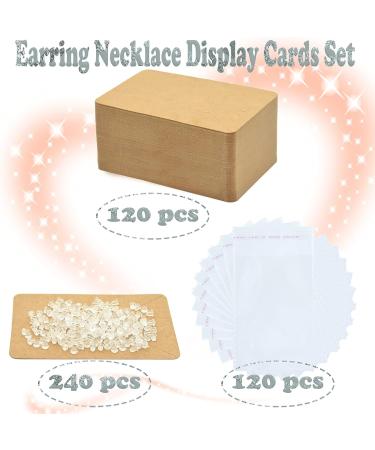 Yuronam 120 Set Earring Holder Cards with Self Sealing Bags & Earring Backs | Necklace Display Cards (Kraft, 3.5 x 2.3 Inches) - Buy Online on GoSupps.com