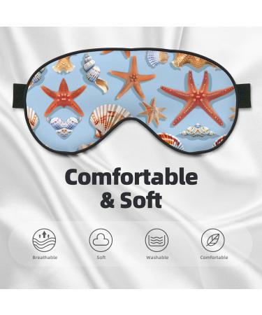 Unisex Starfish & Seashell Pattern Eye Mask | Soft Light-Blocking Sleep Mask for Ultimate Comfort - Buy Online on GoSupps.com
