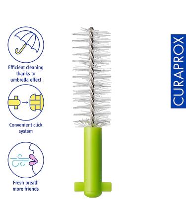 Curaprox Prime Plus CPS 11 Holder with 5 Interdental Brushes - 1.1mm to 5.0mm Green | Dental Care - Buy Online on GoSupps.com