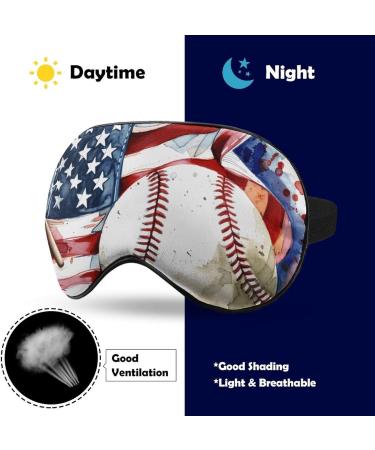 American Flag Baseball Sleep Mask | Soft Light-Blocking Eye Cover for Women | Adjustable Strap Baseball Decor - Buy Online on GoSupps.com