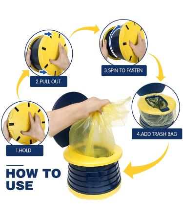 Portable Potty for Kids Toddler Travel Foldable Training Toilet Travel Potty Children's Portable Toilet Potty Emergency Toilet for Car Camping Outdoor Indoor(Deep Blue) - Buy Online on GoSupps.com