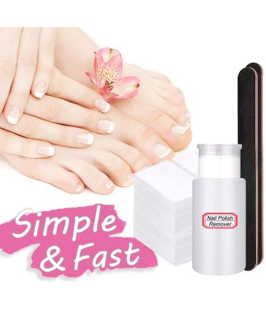 630PCS Lint Free Nail Wipes Cotton Pads, 2PCS Nail Files, and Push Down Pump Dispenser Bottle Set for Nail Polish Remover - Alcohol & Acetone & More - Buy Online on GoSupps.com