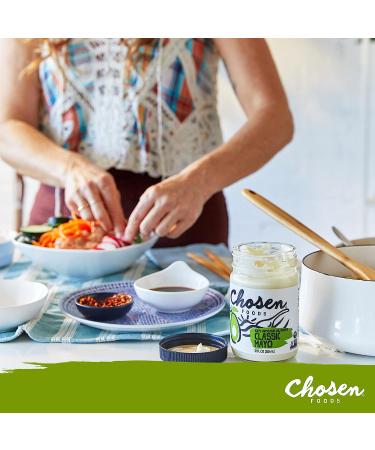 Chosen Foods Avocado Oil-Based Classic Mayonnaise 24 fl oz - Gluten & Dairy Free | Low-Carb Keto & Paleo Diet Friendly | Made with Cage Free Eggs - Buy Online on GoSupps.com