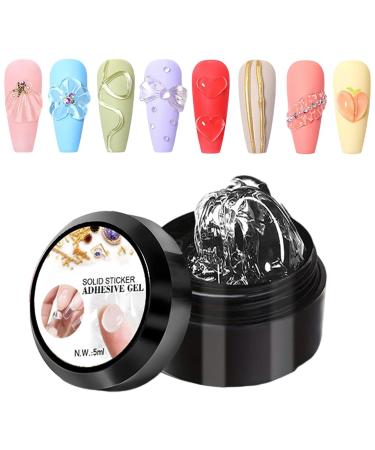 Imtrub 3D Sculpting Gel - Waterless Glue for 3D Extensions Modeling Gel for Manicures For Home Manicures and Pedicures for Women and Girls French Tips Rhinestone Flower Foil Charm Stamping