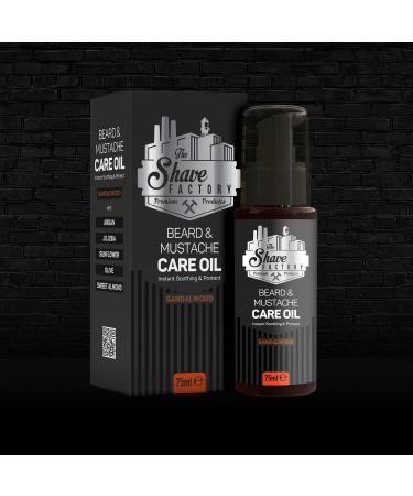 Shave Factory Beard & Mustache Care Oil - Sandalwood | Premium Grooming for Professionals | 75ml - Buy Online on GoSupps.com