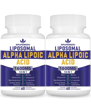 Liposomal Alpha Lipoic Acid 1600mg per Serving Alpha lipoic Acid Nutritional Supplements for Antioxidant Health Energy and Metabolism-Gluten Free&Non GMO 120 Capsules