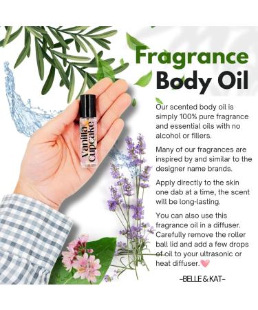 Fragrance Body Oil Roll-On Scented Vanilla Cupcake - 0.33 Fl Oz (10ml) for Men & Women - 100% Fragrance Oil - No Alcohol Fillers - Can Also Use as Diffuser Oil - Made in USA Vanilla Cupcake (Fragrance Body Oil Roll-On) - Buy Online on GoSupps.com