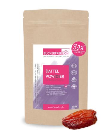 Sugar -free data powder vegan 500g date sugar made of 100% dried dates date powder sugar alternative for baking cooking & sweetness with natural date sweet fiber & minerals 500 g