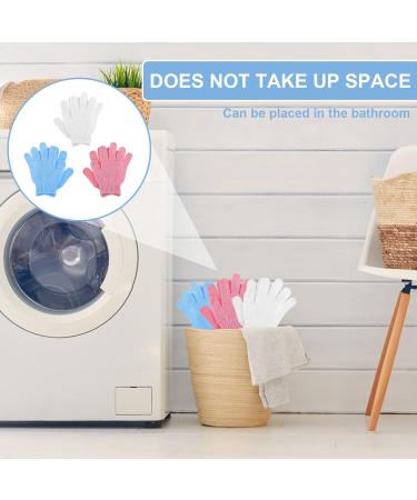 Buy SIBBA 6-Piece Bamboo Peeling Gloves - Body Exfoliating Washcloth for Spa Shower & Dead Skin - Available in White Blue & Pink - Buy Online on GoSupps.com