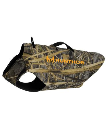 Hunthor Dog Hunting Vest, 5 mm Neoprene Dog Vest Hunting, Adjustable Dog Hunting Vest Waterfowl for Duck Hunting (Camo) X-Large