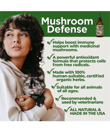 Organic Mushroom Defense Supplement 2 oz - Alcohol-Free Immune Booster 2 Fl Oz (60ml) - Buy Online on GoSupps.com