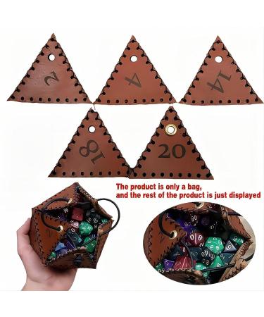 Taivoze Leather D20 Dice Bag - Portable Polyhedral Dice Pouch for RPG Game - DND Dice Bag - Buy Online on GoSupps.com