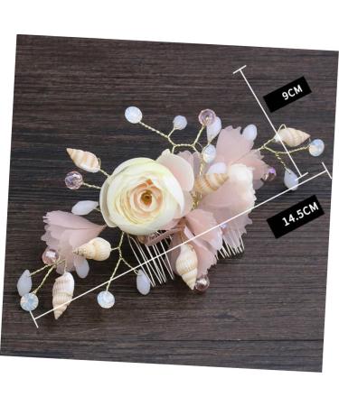 Angoily Bridal Hair Comb Crystal Hair Comb Flower Hair Comb Rhinestone Hair Barrette Hanfu Headwear Tiara Flower Hair Insert Comb Pink Zircon The Flowers Bride Spun Yarn - Buy Online on GoSupps.com