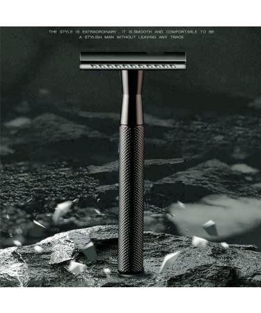 Buy Black Double Edge Safety Razor for Men & Women - Includes 11 Blades Long Handle Metal Face Razor Reusable & Eco-Friendly - Buy Online on GoSupps.com