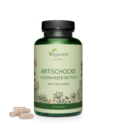 Artichoke & Black Radish Vegavero | with 2.5% Cynarine & 2% Flavones | Liver & Digestion | 500mg Artichoke Extract 250mg Black Radish Extract | NO Additives Lab-Tested | 90 Capsules | Vegan - Buy Online on GoSupps.com