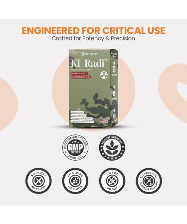 EarthNutri KI-Radi Potassium Iodide Tablets 65 mg High Potency Iodine Supplement for Thyroid Support Emergency Preparedness Potassium Supplement in Foil-Foil Blister 60 Tablets (3 Pack of 20) 20 Count (Pack of 3) - Buy Online on GoSupps.com