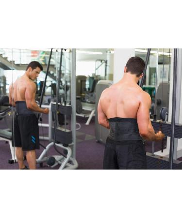 Plus Size Back Brace for Men - XL/XXL Lumbar Support Belt for Lower Back Pain Relief Adjustable with Cooling Fabric - Buy Online on GoSupps.com