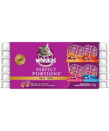 WHISKAS Salmon and Poultry Selections Adult Wet Cat Food Pat + WHISKAS Perfect Portions Adult Wet Cat Food (Chicken Beef Whitefish and Tuna Salmon) Wet Cat Food + Wet Adult Cat Food Salmon & Poultry Selections 100 g (Pack of 24) - Buy Online on GoSupps.com